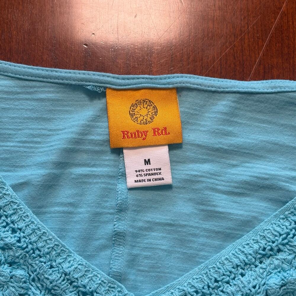 Ruby Rd Blue Top Size Medium - Picture 2 of 5